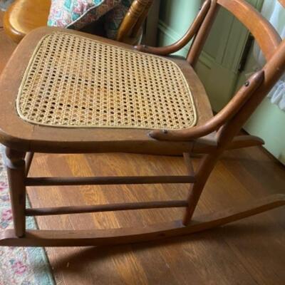 C642 Pair of Vintage Wooden Rocking Chairs 