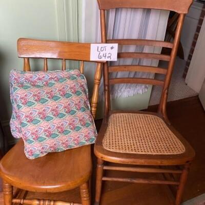 C642 Pair of Vintage Wooden Rocking Chairs 