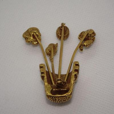 Goldette half Thimble Flower Pot Brooch, This piece is so sweet - Reserve 