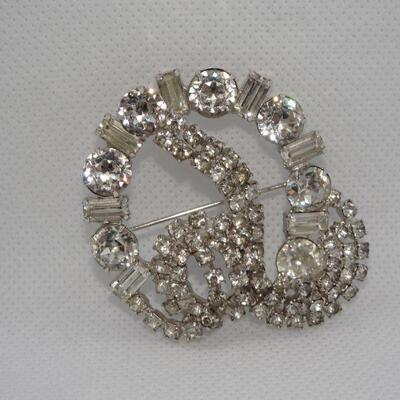 Signed Gorgeous Rhinestone KRAMER of New York Brooch, Statement Jewelry - Reserve 