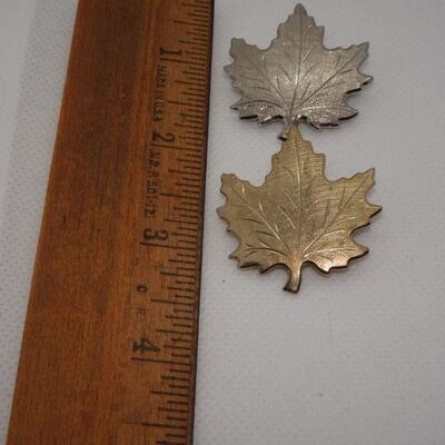 Gold & Silver Tone Maple Leaf Pins - Fall Leaves 