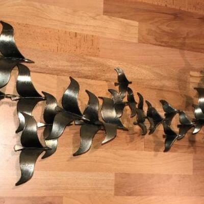 Signed 1970  C Jere 1970 Brutalist wall sculpture - Birds In Flight