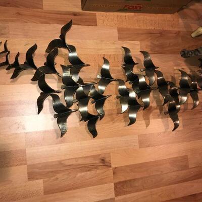 Signed 1970  C Jere 1970 Brutalist wall sculpture - Birds In Flight