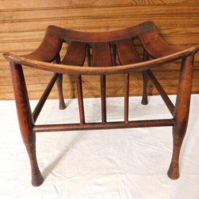 Solid Wood Slat Saddle Seat or Foot Bench 16