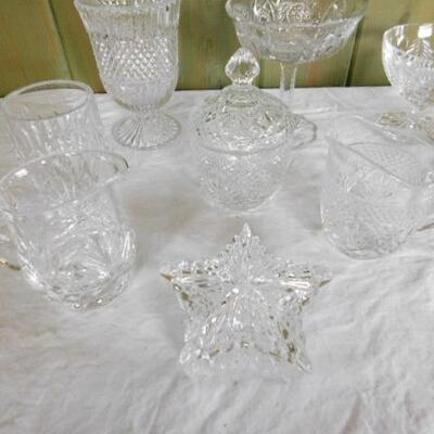 Nice Collection of Cut and Clear Crystal Dishes and Compotes