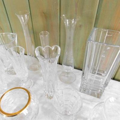 Impressive Cut and Clear Crystal and Glass Vases Various Sizes