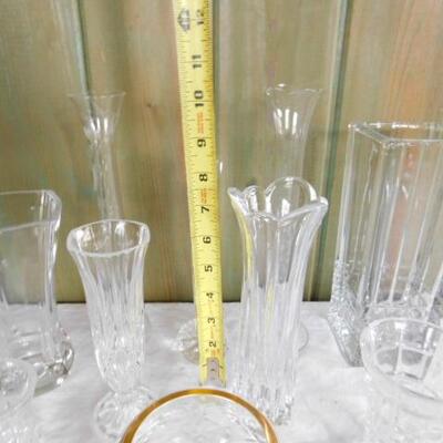 Impressive Cut and Clear Crystal and Glass Vases Various Sizes