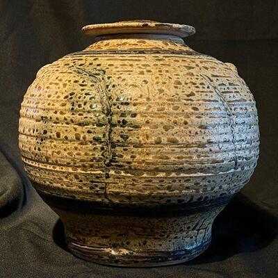 Dan Gauthier Lidded Ceramic Pot  Salt fired and glazed studio ceramic
