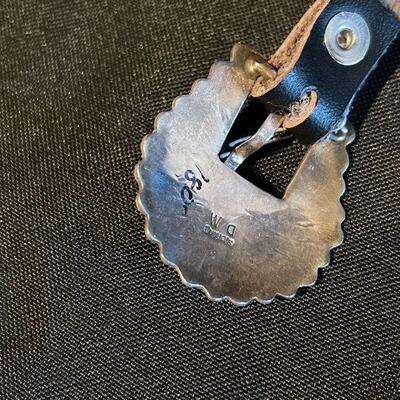 Native American Concho Belt Hand-crafted of sterling and bezel set,  oval, blue turquoise stones