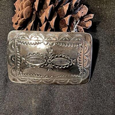 Traditional Native American Buckle Stamped  â€œsterlingâ€