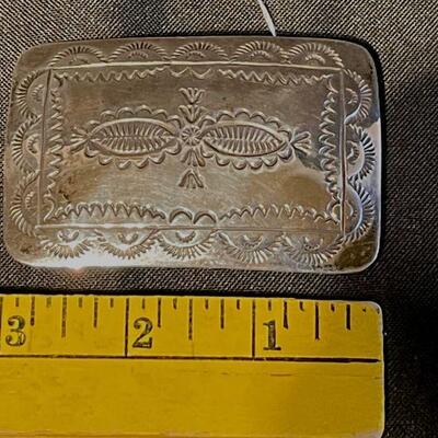 Traditional Native American Buckle Stamped  â€œsterlingâ€