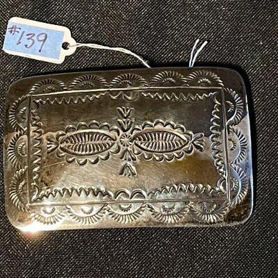 Traditional Native American Buckle Stamped  â€œsterlingâ€