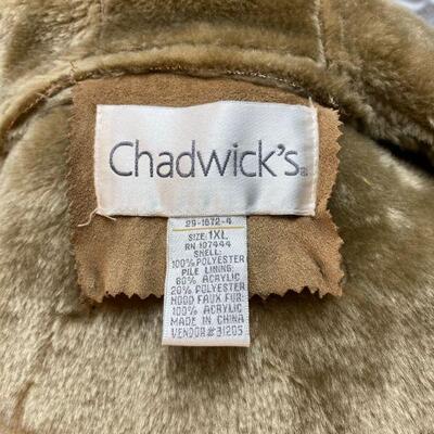 Chadwick's Beige Tan Trench Jacket Mid Thigh Length Faux Fur Hooded Size 1XL YD#020-1220-02052