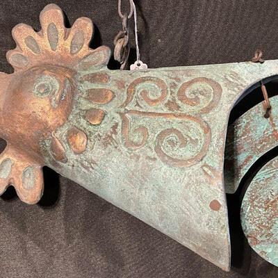 Bill Rutherford Rooster Wind Chime Cast Bronze