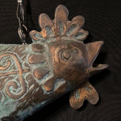 Bill Rutherford Rooster Wind Chime Cast Bronze
