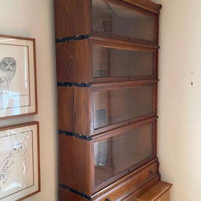 Antique Globe Wernike Four-Stack Barrister Bookcase