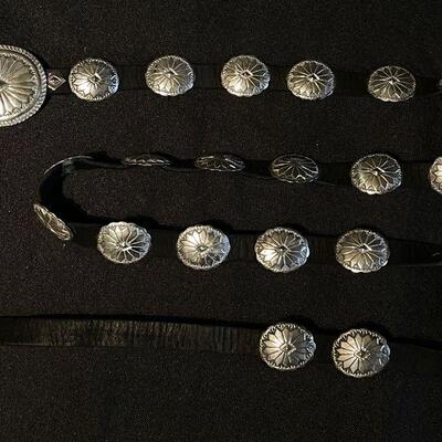 Silver Native American Concho Belt Hand-Crafted 