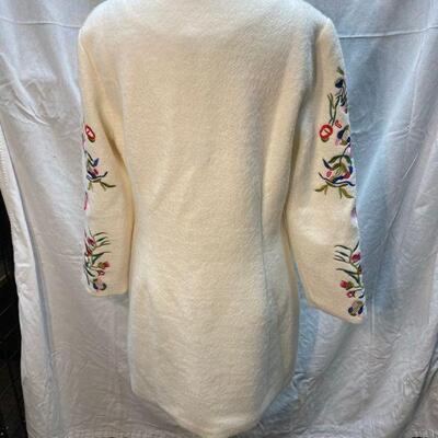 NWT Nicaiyin White Formal Floral Embroidered Coat Jacket XXXL **Read Description Regarding Size** YD#020-1220-02053
