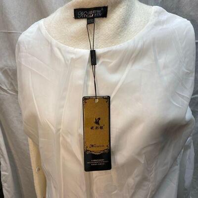 NWT Nicaiyin White Formal Floral Embroidered Coat Jacket XXXL **Read Description Regarding Size** YD#020-1220-02053