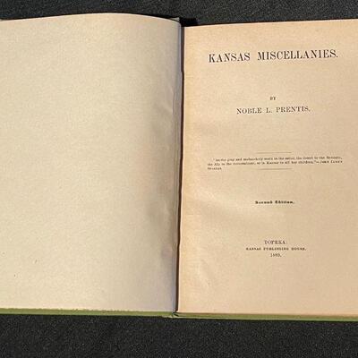 "Kansas Miscellanies" Noble L. Prentis Second Edition 1889