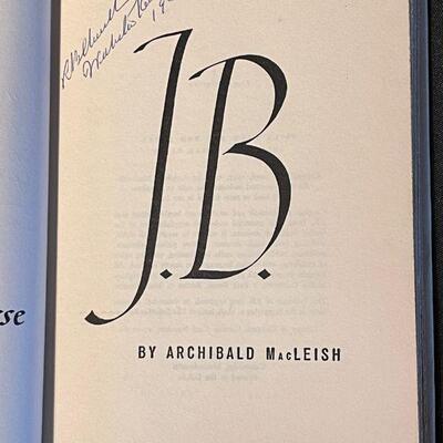 "J.B." Archibald Macleish Signed 1958 Edition