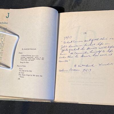 "J.B." Archibald Macleish Signed 1958 Edition