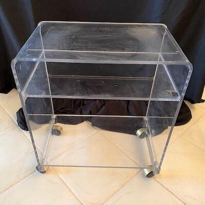 LOT#18LR: Lucite Table on Casters