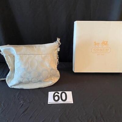 LOT#60LR: Silver Coach Purse [Box NOT included]