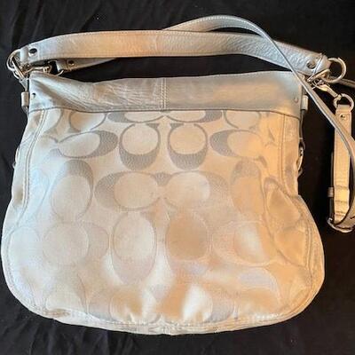 LOT#60LR: Silver Coach Purse [Box NOT included]