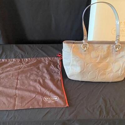 LOT#67LR: Discolored Patent Leather Coach Purse [Box NOT Included]