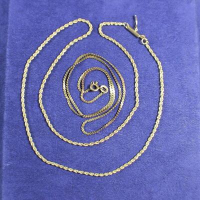 LOT#75J: Stamped 14K Gold Chains [8.1g]