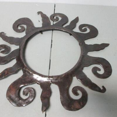Lot 127 - Metal Sun Mirror Or Picture Frame