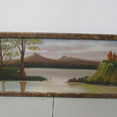 Lot 128 - Painted Landscape Picture 33 1/2" X 15 3/4"