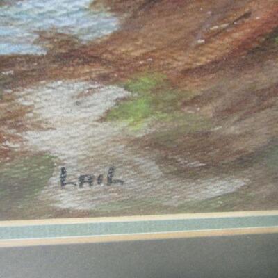 Lot 129 - Hand Painted Ocean Inlet Painting 19" x 15 1/2"