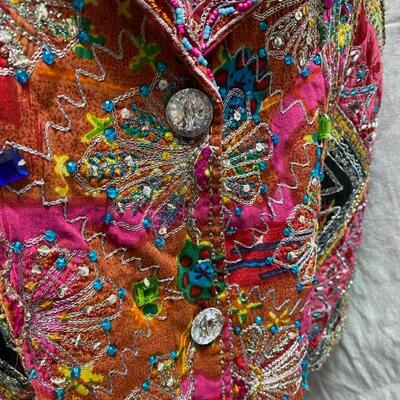 Sandy Starkman Colorful Eclectic Embellished Jacket Size 1X YD#020-1220-02057