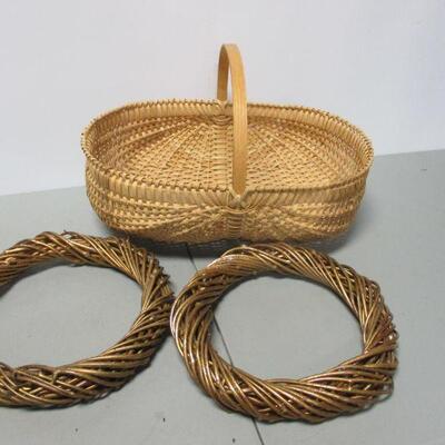 Lot 132 - Wicker Basket & Rings