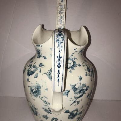 Minton Large Wash Basin & Pitcher Set Blue Roses Quality Porcelain