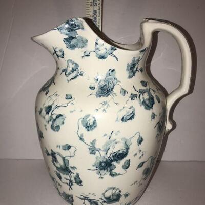 Minton Large Wash Basin & Pitcher Set Blue Roses Quality Porcelain