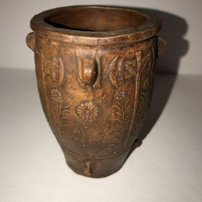 Clay Native American Symbols Vase / Urn 