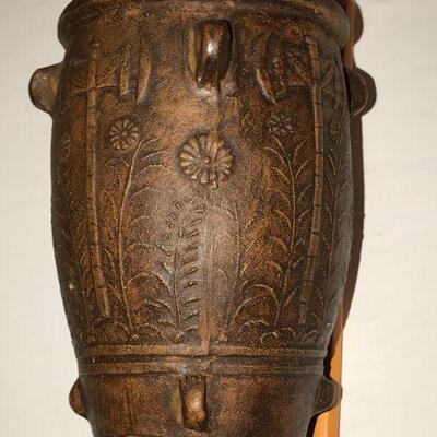 Clay Native American Symbols Vase / Urn 