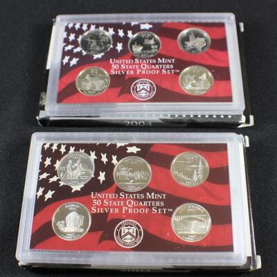LOT#101J: 2004 & 2005 Silver Proof State Quarters