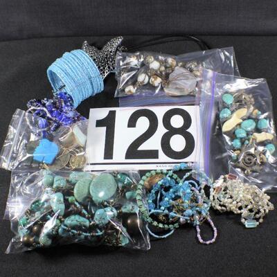 LOT#128J: Costume Jewelry Lot #5