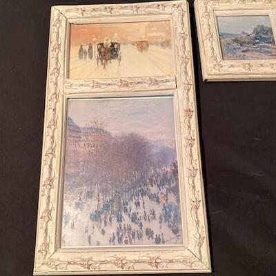 LOT#202LR: French Prints w/ Cottage Style Frames