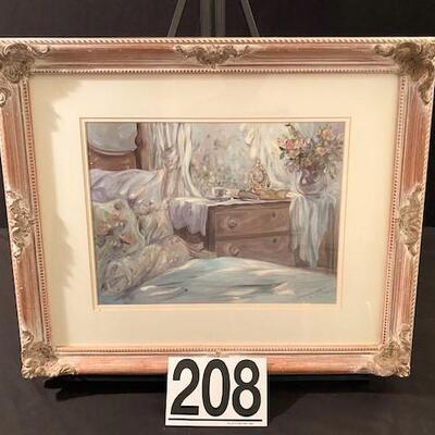 LOT#208LR: Illegibly Signed & Numbered Provincial Style Print