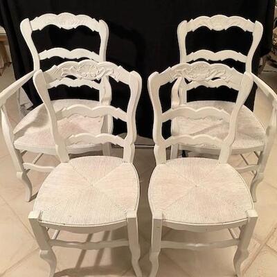 LOT#222LR: Set of 4 Painted Victorian Style Chairs