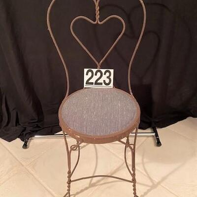 LOT#223LR: Rustic Ice-cream Parlor Chair