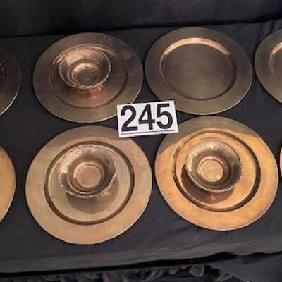 LOT#245LR: Believed to Be Copper Mexican Plates w/ R. Albanez Bowls