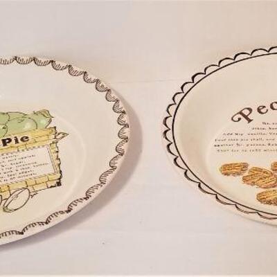 Lot #20  Two Vintage Pie Plates - Pecan & Apple