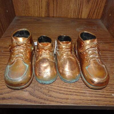 2 Pair of Brass Baby Shoes 