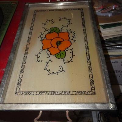 MCM Chrome Floral Serving Tray 